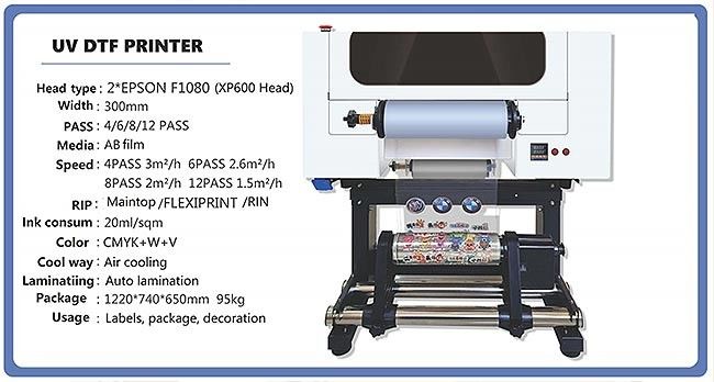 30CM UV DTF Yazıcısı Ruloya Rulo A3 UV DTF Yazıcısı Şişe Akrilik Plastik için