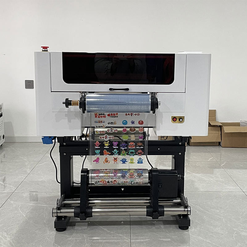 Şişe akrilik için iki başlı 30CM UV DTF Roll to Roll yazıcısı