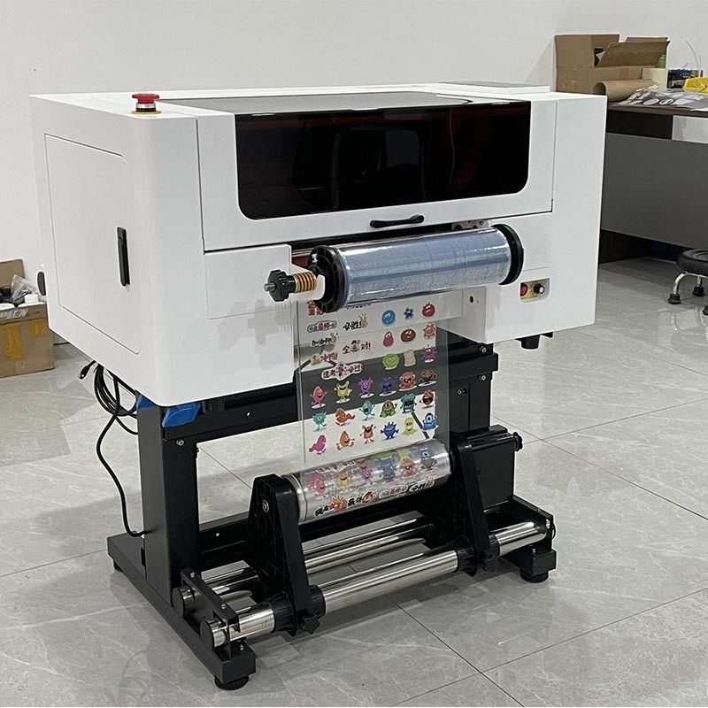 Fabrika 30CM UV DTF A3 F1080 Baş Yazıcı Dikkate Alıcı Mürekkep Jeti CMYK Beyaz UV DTF Yazıcı Laminatörle