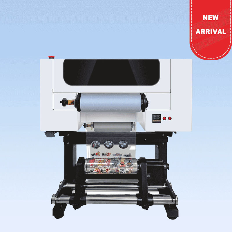 Şişe akrilik için iki başlı 30CM UV DTF Roll to Roll yazıcısı