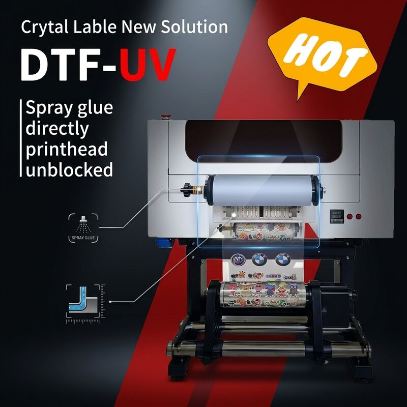 30CM UV DTF Rulo Yazıcı İki Başlı Şişe Akrilik Etiket Makinesi Yazdırmak İçin